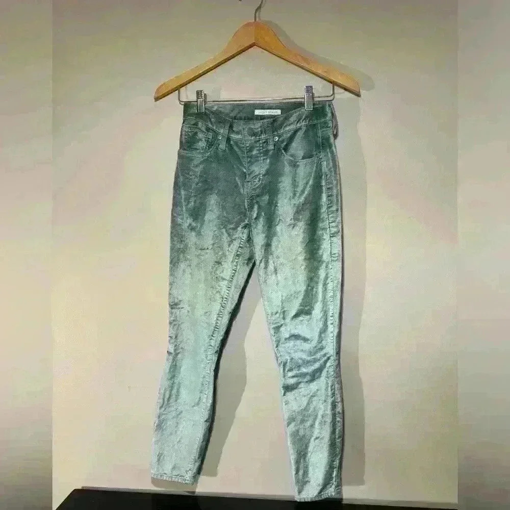 Lucky Brand Women's Mid Rise Ava Skinny Ice Mint Velvet Jeans